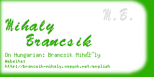 mihaly brancsik business card